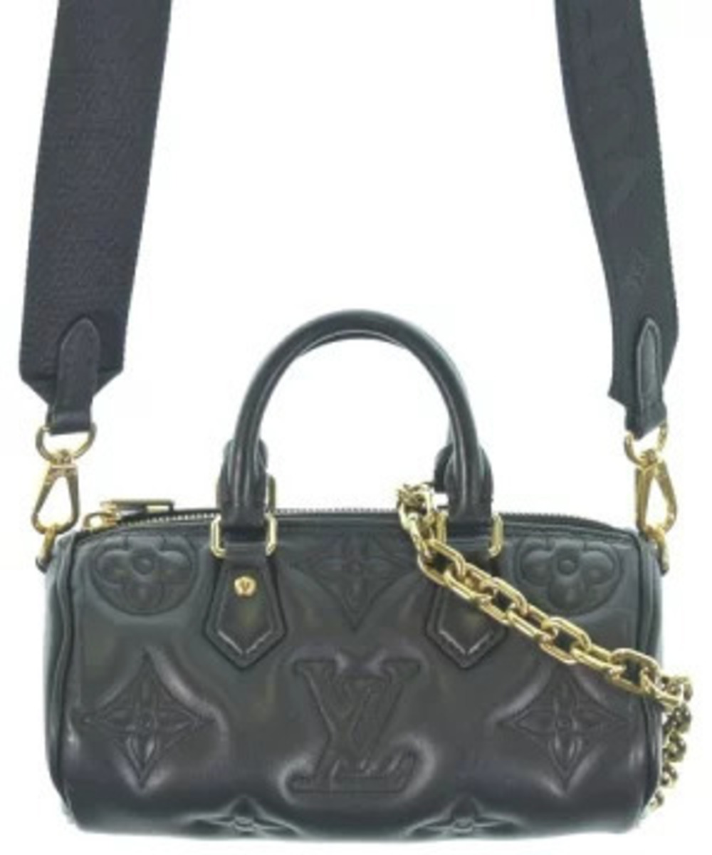 Louis Vuitton Papillon black Bubblegram leather chain Crossbody